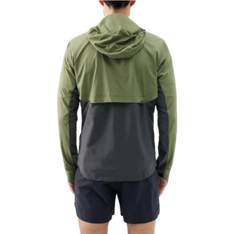 Shop オンランニング アウトドア スポーツ ジップ フーディ ジャケット - タイガーフォレストグリーン 1544030