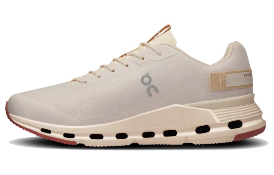On Running Cloudnova Form Running Shoes Low-Top Cream Red Comfortable Durable 26.97877