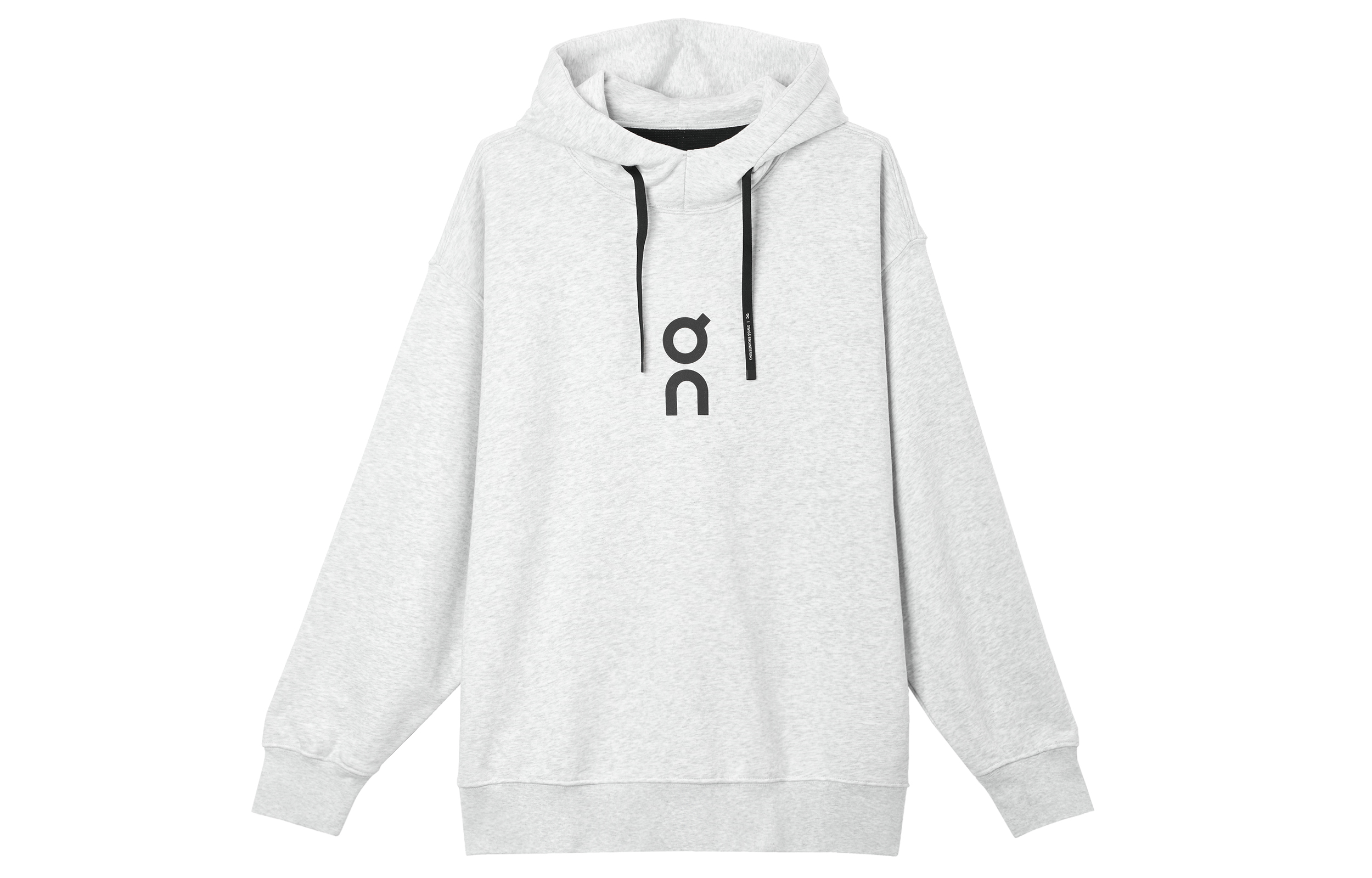 ON Running Club Logo Print Pullover Hoodie Meteorite Grey 1ME10031756