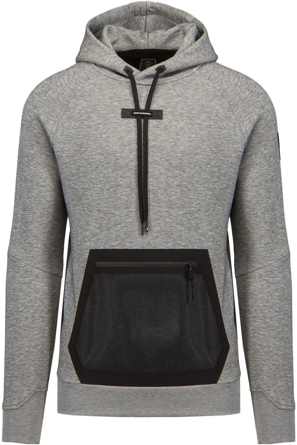 on-running-gray-solid-color-drawstring-hoodie-long-sleeve-11901076030