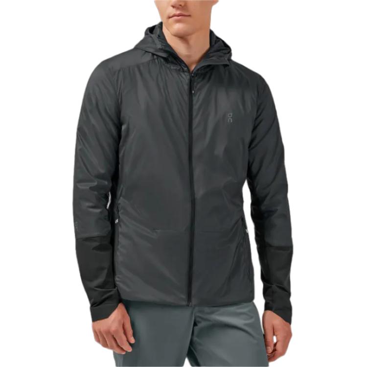On Running Insulator Jacket Black - Breathable Warm Hooded Running Coat 14401441
