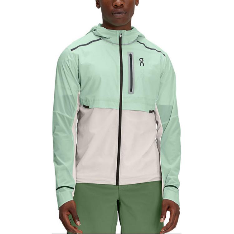 On Weather Jacket Lightweight Windproof Waterproof Running Jacket Men Light Green 10401029
