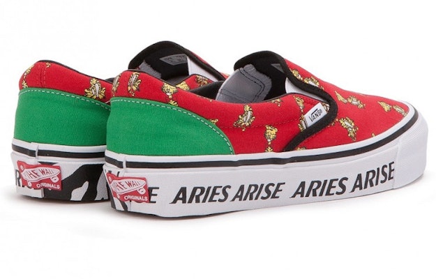 Vans X ARIES OG CLASSIC SLIPON 'Red White' VN0A32QNPV5 Shop Vans X ARIES OG CLASSIC SLIPON 'Red White' VN0A32QNPV5