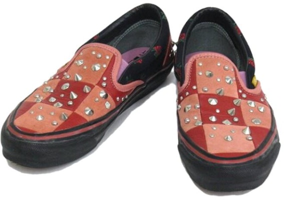 On x Vans x Gucci OG クラシックスリッポン LX "赤ピンクパッチワーク" 753470-ISCAA-0605 Shop On x Vans x Gucci OG クラシックスリッポン LX "赤ピンクパッチワーク" 753470-ISCAA-0605