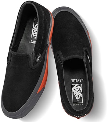 Vans WTAPS x OG Classic Slip-On Lx 'Hitam Merah' VN0A45JK20E Shop Vans WTAPS x OG Classic Slip-On Lx 'Hitam Merah' VN0A45JK20E
