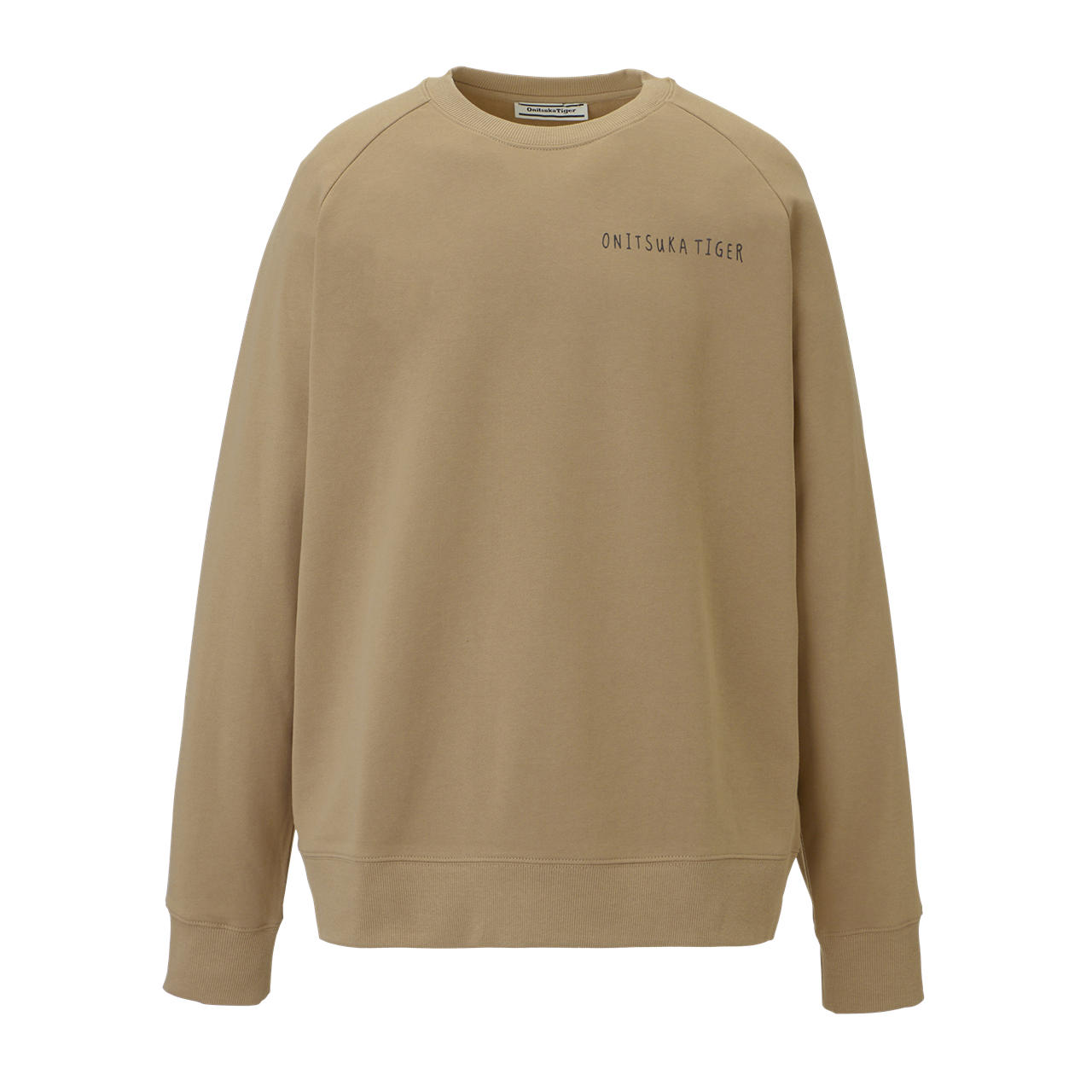 Onitsuka Tiger Animal Logo Embroidery Unisex Khaki Crewneck Sweatshirt 2183B182-250
