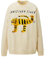 Onitsuka Tiger Animal Print Beige Pullover Crewneck Sweatshirt Unisex Casual 2183A996-750 Onitsuka Tiger Animal Print Beige Pullover Crewneck Sweatshirt Unisex Casual 2183A996-750