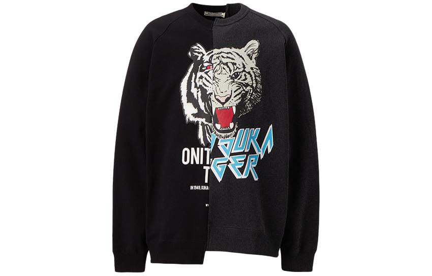 Order Onitsuka Tiger Sweatshirt Unisex Motif Animal Print Hitam/Abu-abu. 2183B054-001