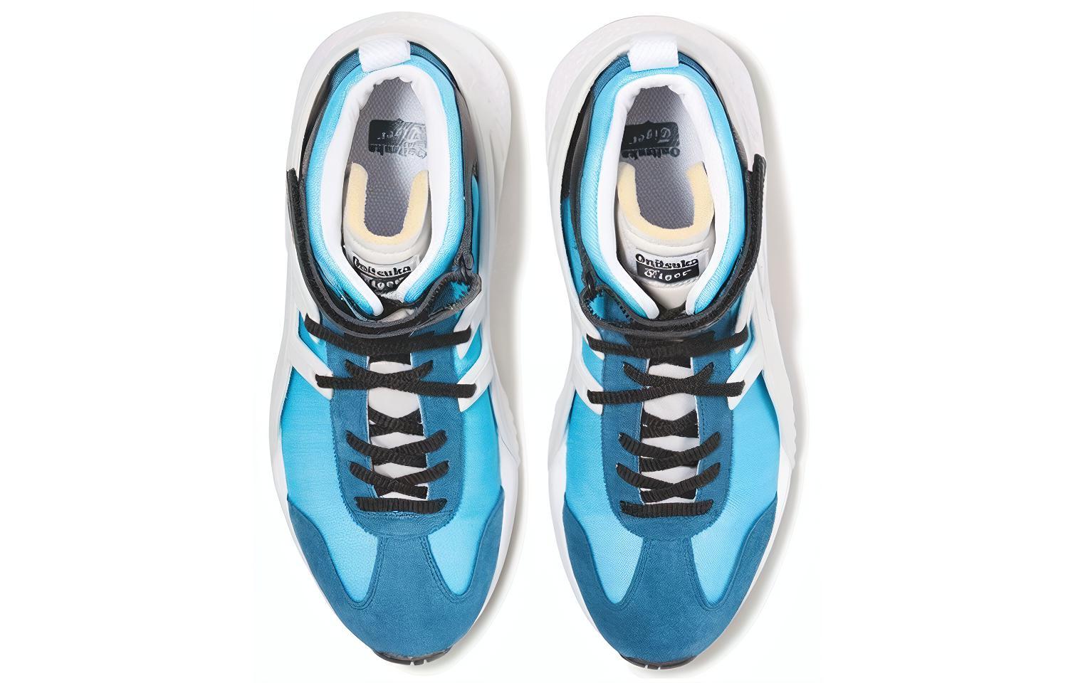 Shop Onitsuka Tiger Sepatu Logo Besar 'High-Top Putih Biru' 183A909-400