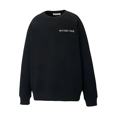 Onitsuka Tiger Black Crewneck Embroidered Long Sleeve Sweatshirt 2183B182-001