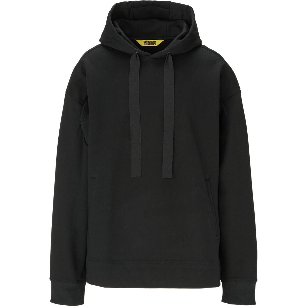 Onitsuka Tiger Black Pullover Hoodie Loose Fit Casual Sweatshirt 2181A862-001