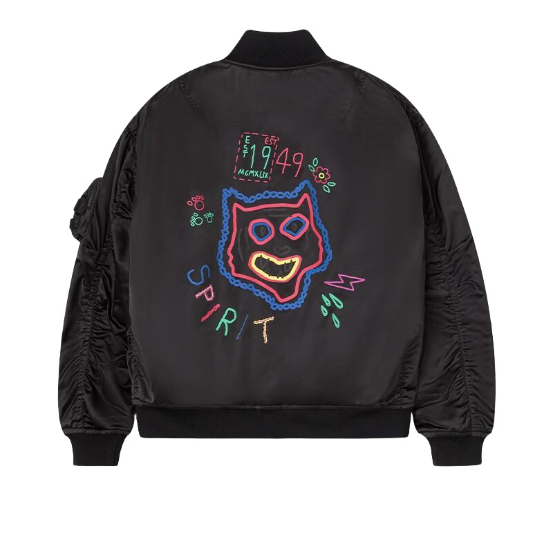 Onitsuka Tiger Black Zip-Up Stand Collar Outdoor Sports Jacket 2181A752-100