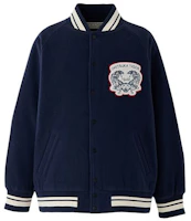 Onitsuka Tiger Blouson Navy Baseball Collar Jacket Unisex Casual Sportswear 2183B393-400 Onitsuka Tiger Blouson Navy Baseball Collar Jacket Unisex Casual Sportswear 2183B393-400