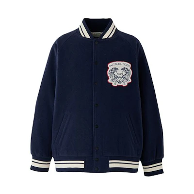 Onitsuka Tiger Blouson Navy Baseball Collar Jacket Unisex Casual Sportswear 2183B393-400