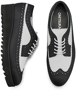 鬼冢虎黑白布罗格鞋 1182A651-001 Cheap 鬼冢虎黑白布罗格鞋 1182A651-001