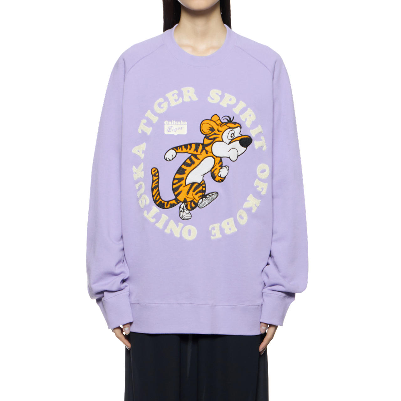 Purchase Sudadera Unisex Onitsuka Tiger Diseño Letras Dibujos Animados Lila Claro 2183B180-500
