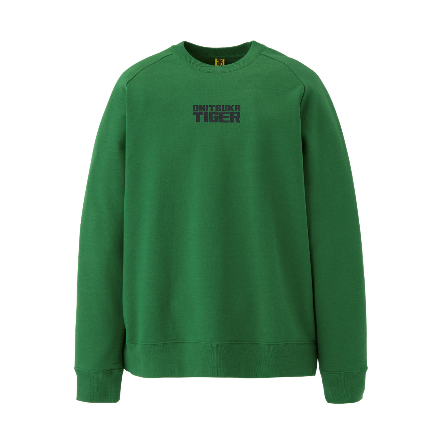 Onitsuka Tiger Crew Neck Sweatshirt Green Unisex Casual Raglan Sleeve Sweater 2183B404-300