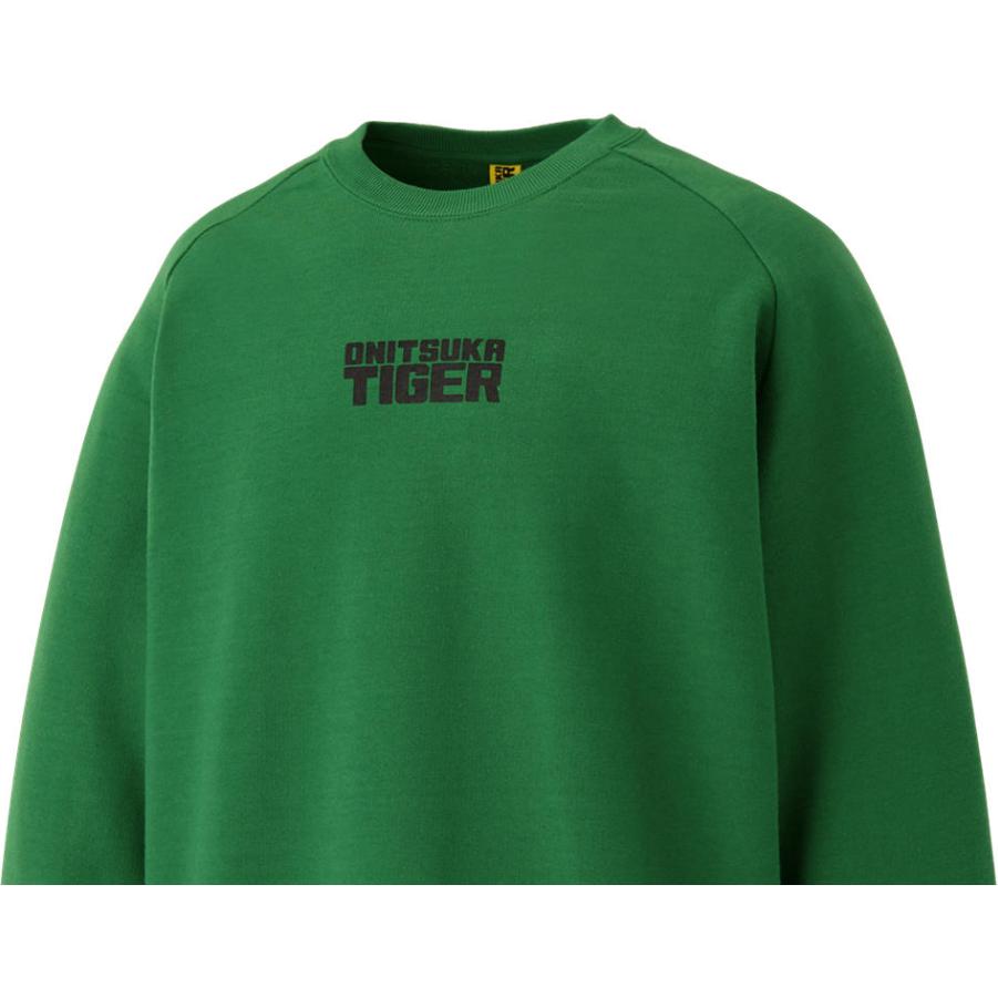 Sizing Sudadera Unisex Verde Onitsuka Tiger Cuello Redondo Casual Manga Raglán. 2183B404-300