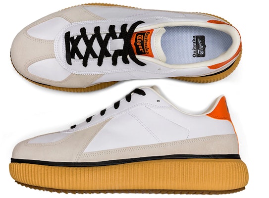 Onitsuka Tiger鬼冢虎 Delecity 低幫 板鞋 男女同款 白橙 Sizing Onitsuka Tiger鬼冢虎 Delecity 低幫 板鞋 男女同款 白橙