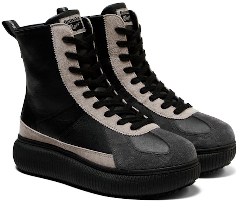 Onitsuka Tiger鬼塚虎 小牛皮牛皮 圓頭拉鍊 高幫 板鞋 男女同款 黑色 Order Onitsuka Tiger鬼塚虎 小牛皮牛皮 圓頭拉鍊 高幫 板鞋 男女同款 黑色