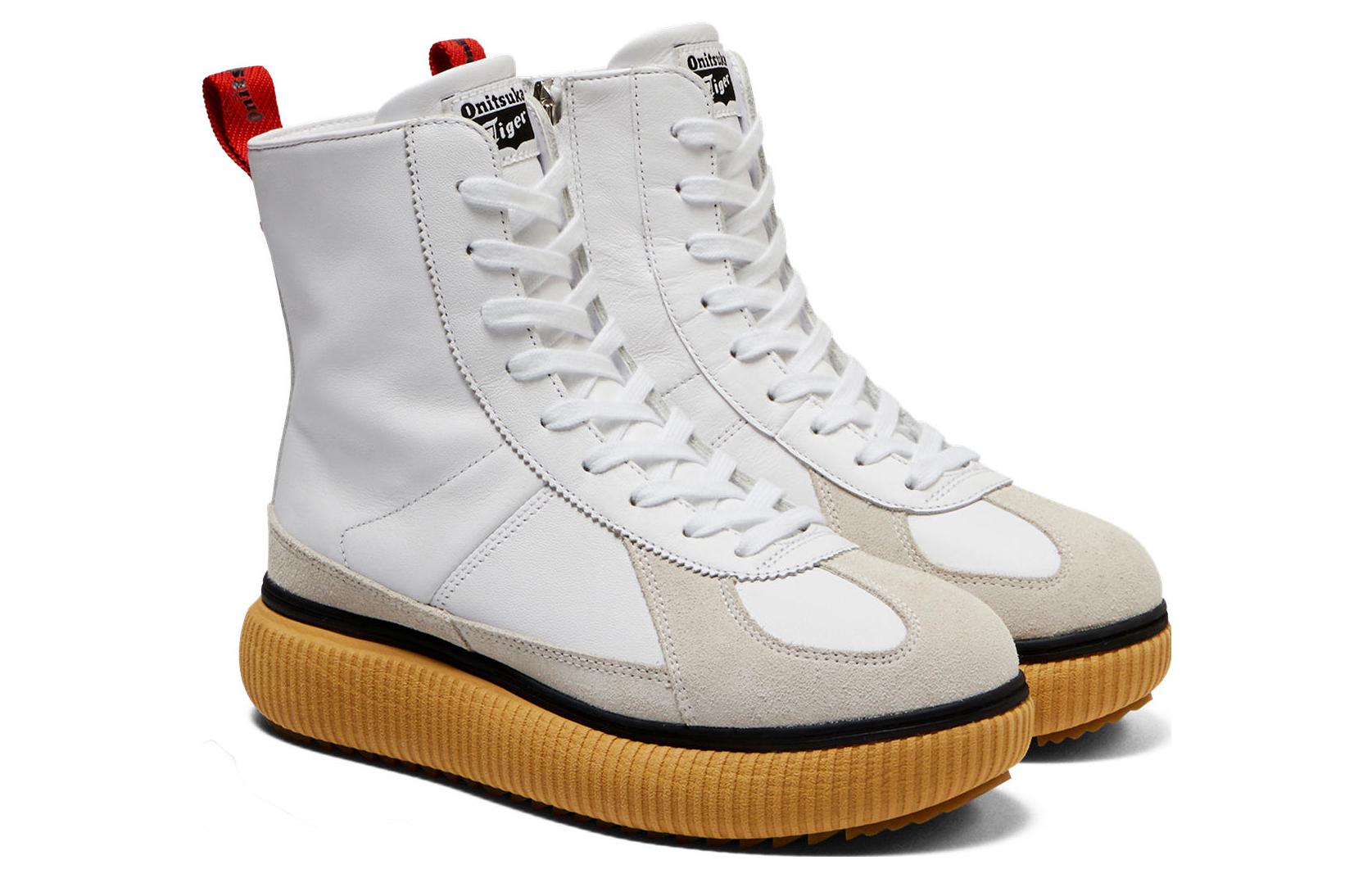 Order Onitsuka Tiger鬼塚虎 Delecity 牛皮 圓頭拉鍊 高幫 板鞋 男女同款 白色