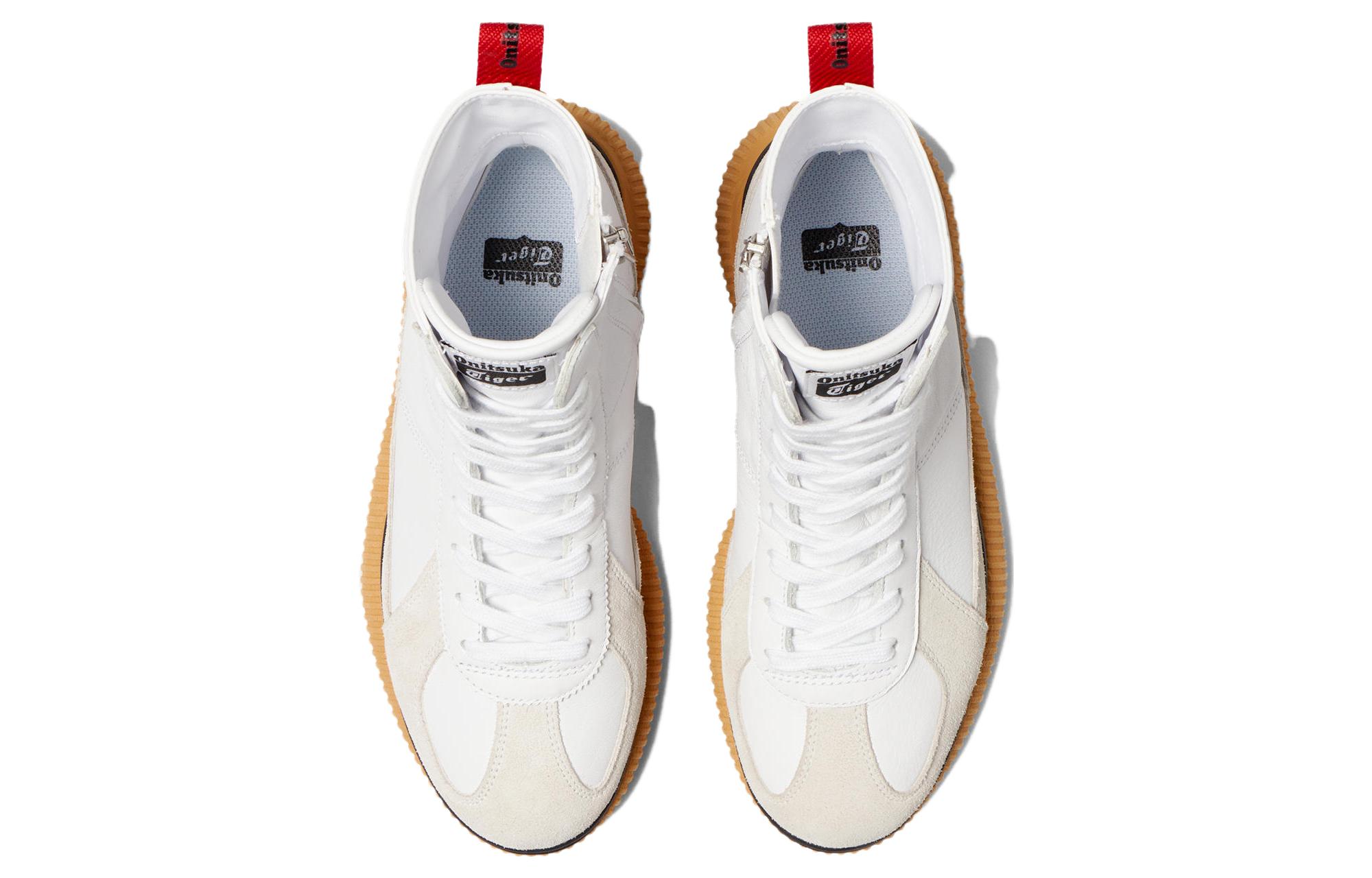 Lookbook Onitsuka Tiger鬼塚虎 Delecity 牛皮 圓頭拉鍊 高幫 板鞋 男女同款 白色