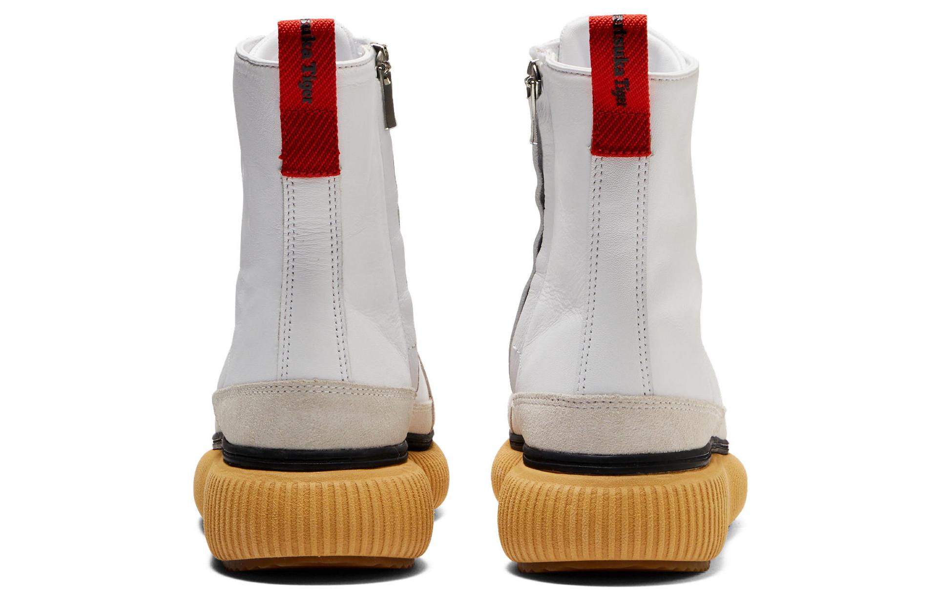 Shop Onitsuka Tiger鬼塚虎 Delecity 牛皮 圓頭拉鍊 高幫 板鞋 男女同款 白色