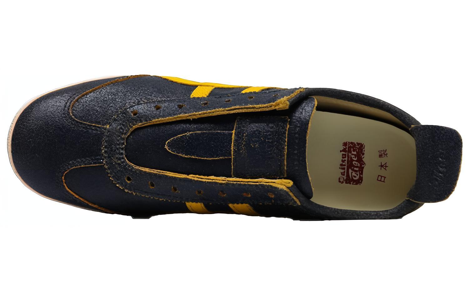 Lookbook 鬼塚虎豪華款懶人鞋 黑黃色