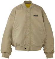Onitsuka Tiger DENIVITA Bomber Jacket Unisex Beige Fashion Baseball Coat. 2183B496-250 Onitsuka Tiger DENIVITA Bomber Jacket Unisex Beige Fashion Baseball Coat. 2183B496-250