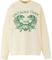 Onitsuka Tiger FW24 SWETA TOP Logo Crewneck Pullover Sweatshirt Off-White 2183B406-700 Onitsuka Tiger FW24 SWETA TOP Logo Crewneck Pullover Sweatshirt Off-White 2183B406-700