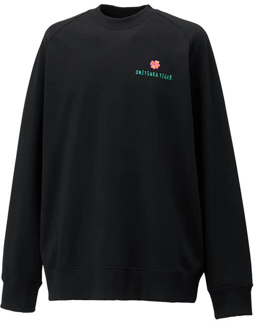 onitsuka-tiger-handwritten-letter-cartoon-design-crewneck-sweatshirt-unisex-black-2183-b344-001