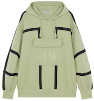 Onitsuka Tiger Hoodie Light Green Striped Print with Logo 2181A684-300 Onitsuka Tiger Hoodie Light Green Striped Print with Logo 2181A684-300