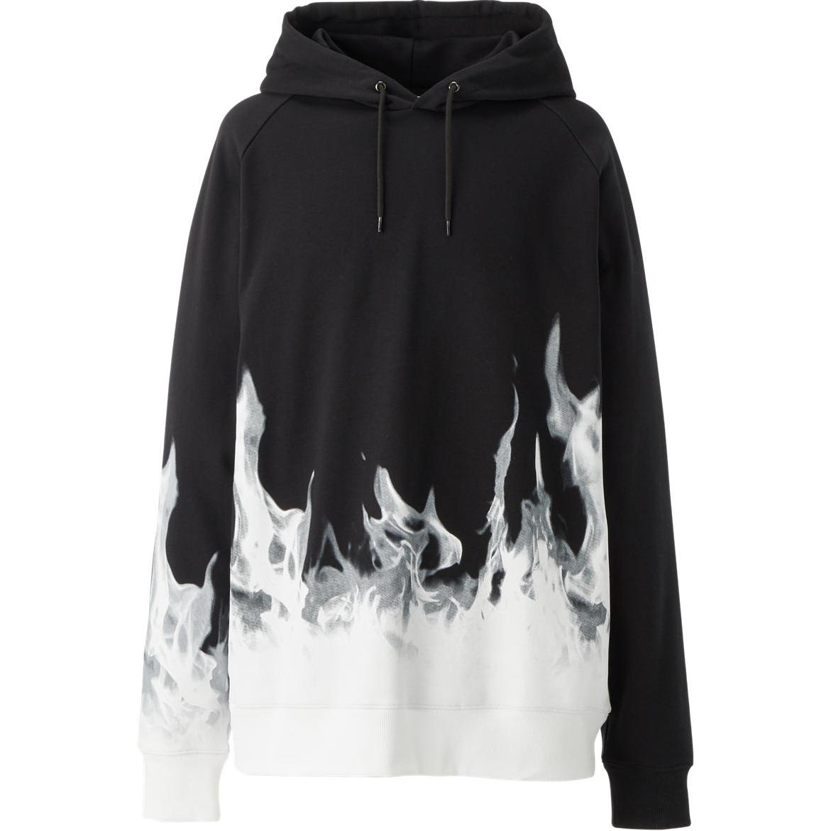 Onitsuka Tiger Hoodie Unisex Black - Soft, Stylish Flame Print Pullover 2183B023-002