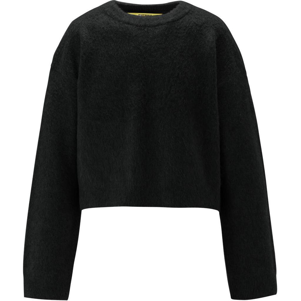 Onitsuka Tiger Knit Top Black Crewneck Sweatshirt Casual Comfortable Style 2181A807-001