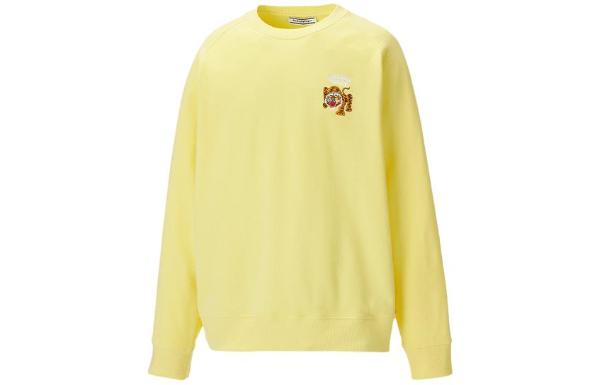 Onitsuka Tiger Logo Embroidered Crewneck Sweatshirt Unisex Light Yellow 2183B183-750