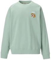 Onitsuka Tiger Logo Embroidered Crewneck Sweatshirt Light Green 2183B183-300 Onitsuka Tiger Logo Embroidered Crewneck Sweatshirt Light Green 2183B183-300