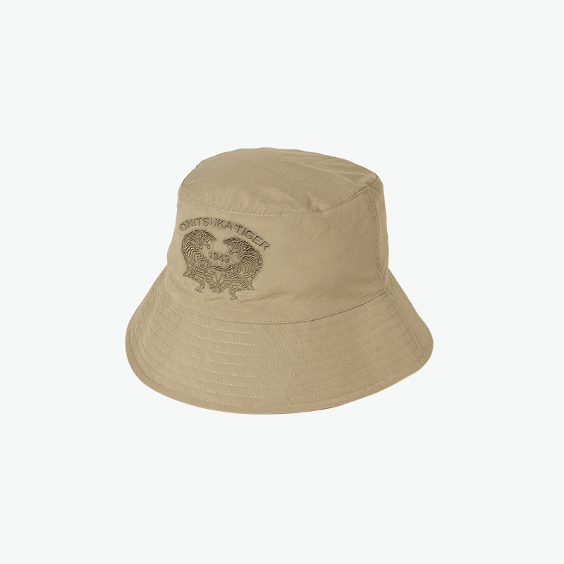 Order Topi Baldi Onitsuka Tiger Logo Polyester Uniseks Gaya Pasangan Khaki/Hitam. 3183B029-250