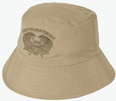 Topi Baldi Onitsuka Tiger Logo Polyester Uniseks Gaya Pasangan Khaki/Hitam. 3183B029-250 Order Topi Baldi Onitsuka Tiger Logo Polyester Uniseks Gaya Pasangan Khaki/Hitam. 3183B029-250