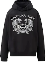 Onitsuka Tiger Logo Print Black Hoodie Unisex Stylish and Comfortable. 2183B185-001 Onitsuka Tiger Logo Print Black Hoodie Unisex Stylish and Comfortable. 2183B185-001