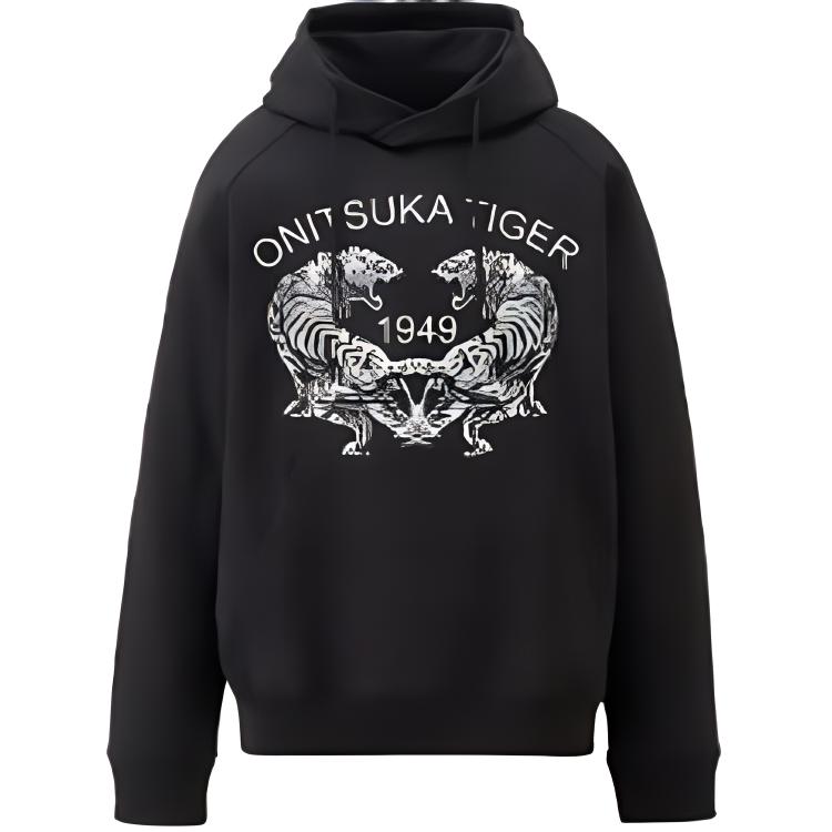 Order Sudadera Negra Unisex con Logo Onitsuka Tiger, Estilosa y Cómoda. 2183B185-001