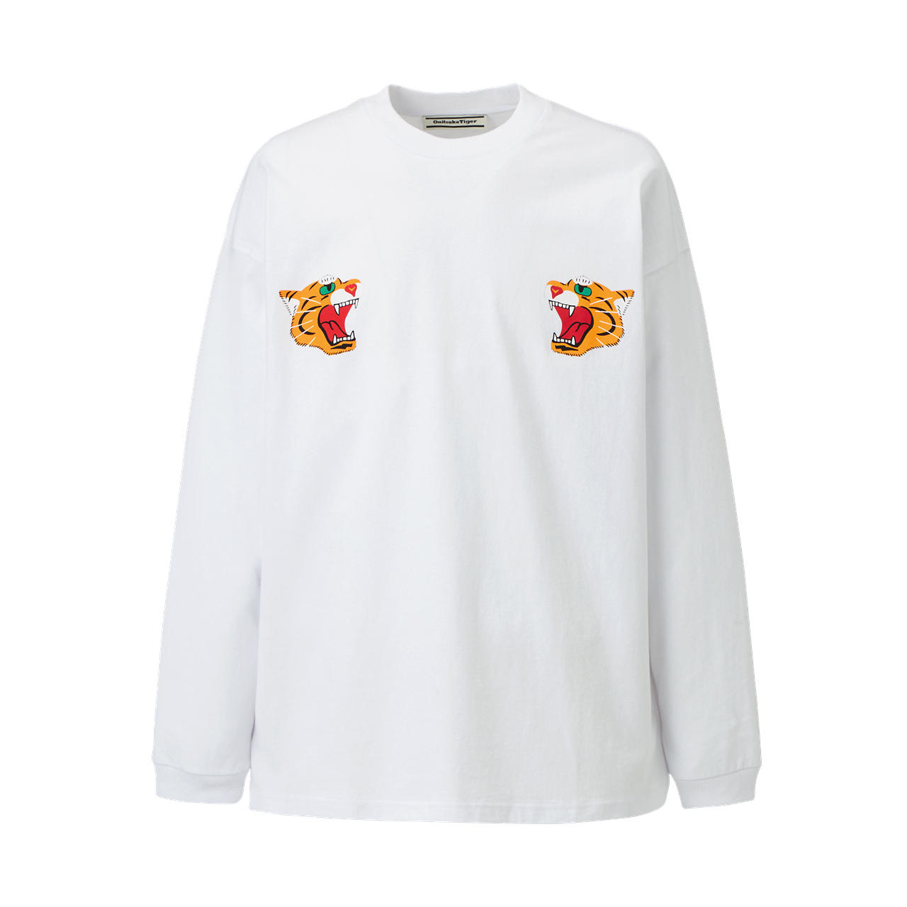 Onitsuka Tiger LS Graphic Tee White Tiger Print Unisex Long Sleeve Crewneck 2183B083-100