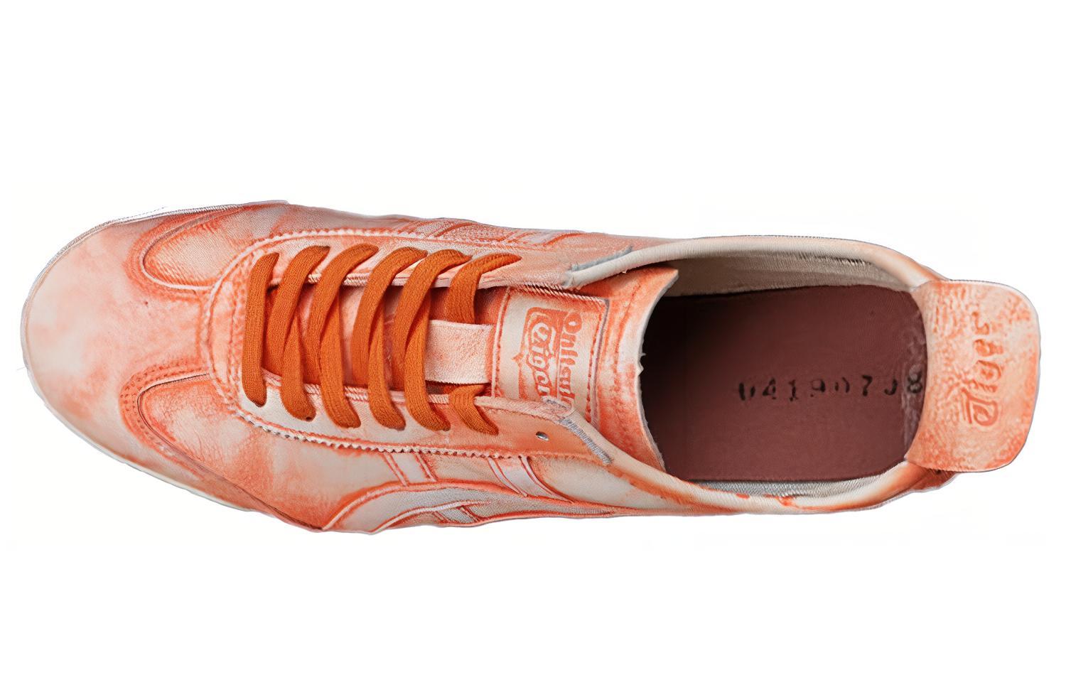 Lookbook 鬼塚虎Mexico 66 Deluxe 做舊 潮流百搭 低幫休閒運動鞋 橙色