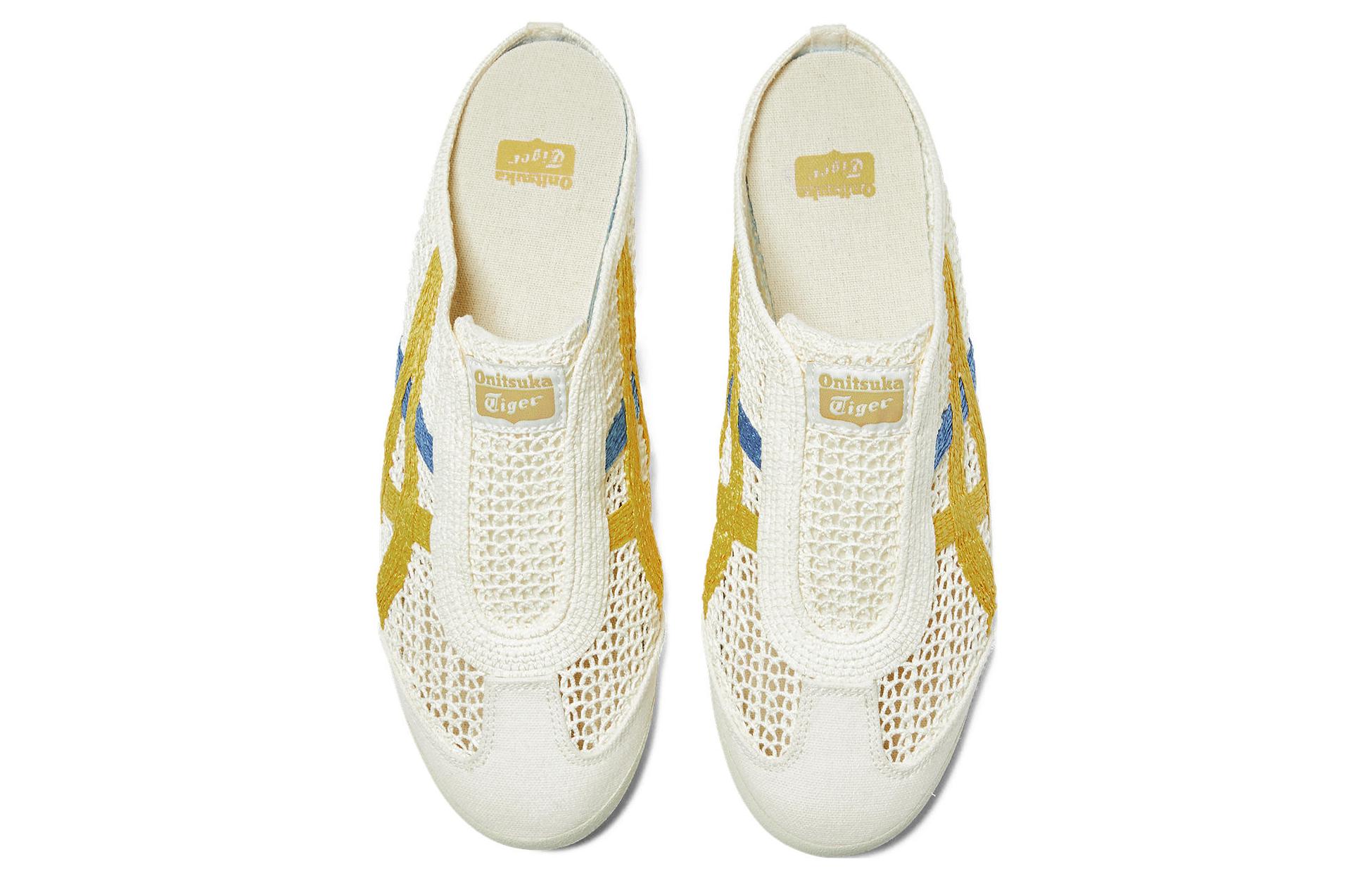 Shop Onitsuka Tiger鬼塚虎 MEXICO 66巧克力運動拖鞋 男女同款 藍黃