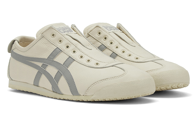 Shop Onitsuka Tiger鬼塚虎 MEXICO 66 Slip-On 舒適 透氣 低筒 運動休閒鞋 男女款 白灰