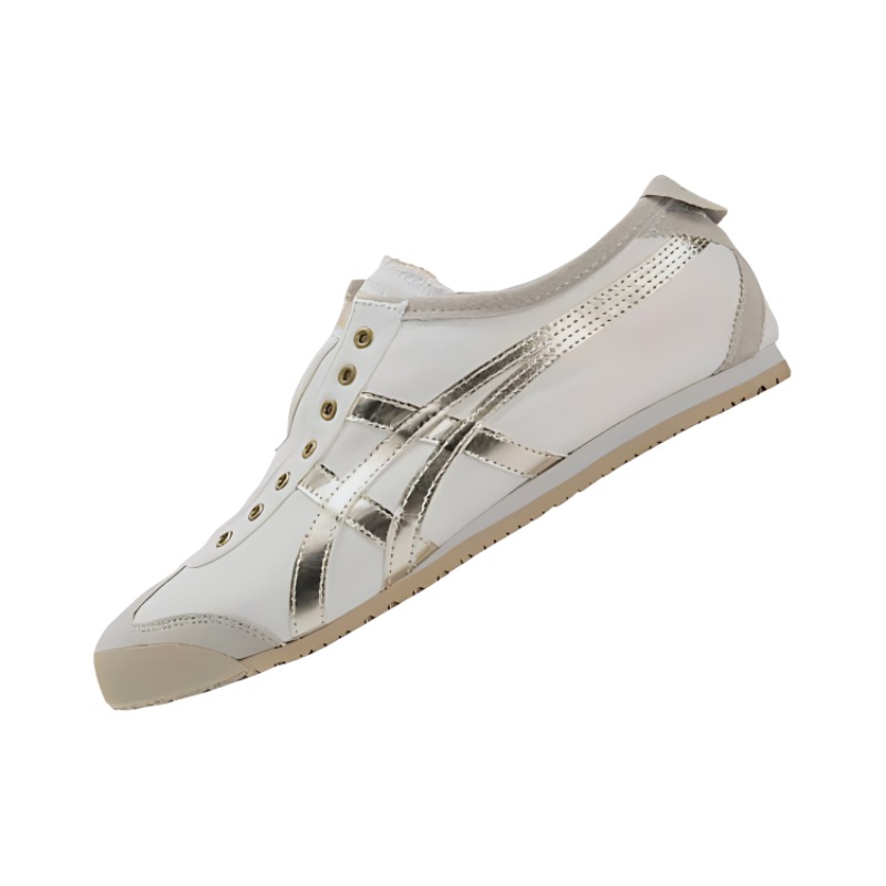 Lookbook Onitsuka Tiger鬼塚虎 MEXICO 66 免綁圓頭舒適 防滑耐磨 低筒生活休閒鞋 男女同款 米色 韓版