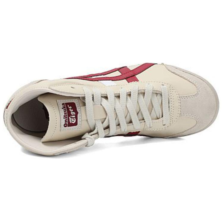 Shop 鬼塚虎墨西哥中筒跑鞋 休閒舒適運動鞋 男女同款 米灰色