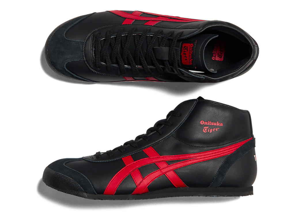 Cheap Onitsuka Tiger MEXICO Mid Runner HITAM/MERAH KLASIK 1183B577-001