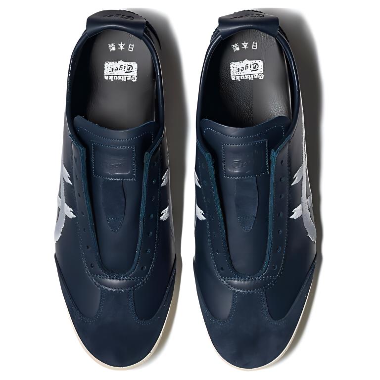 Shop Onitsuka Tiger鬼塚虎 Mexico Slip-on Deluxe 舒適 輕便 低筒 慢跑鞋 男款 深藍色