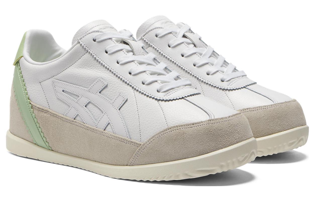 Order 鬼塚虎 牛皮 圓頭繫帶 低幫 生活休閒鞋 男女同款 白