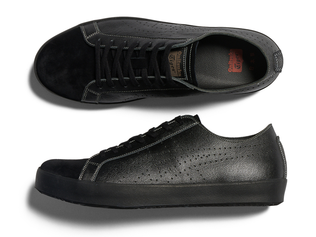 Cheap 鬼塚虎日本制造FABRE DELUXE LO低帮 黑色/黑色 1183C510-001